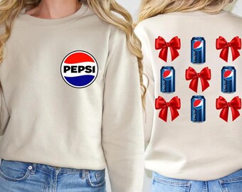 Pepsi Coquette Shirt, Soda Bow Sweatshirt, Soda Drinking Party Costume