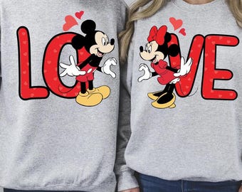 Mickey Minnie Valentine Love Sweatshirt, Disney Valentine’s Day Shirt