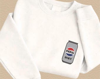 Sudadera con capucha de Pepsi, camiseta "Necesito una Pepsi Light", sudadera con capucha bordada de Pepsi, regalo retro para los amantes de los refrescos.