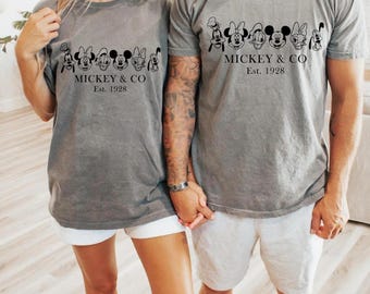 Disney Couple Shirts, Mickey and Friends Mickey Co est 1928, Magic Kingdom Shirt