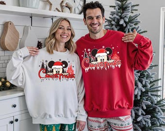 Retro Walt Disney World Christmas Family Shirts, Mickey And Friends Christmas Matching Sweatshirt, Magic Kingdom Hoodie, Christmas Gift