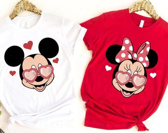 Mickey and Minnie Valentine Shirt, Disney Matching Couples Shirt, Disney Valentine Tee
