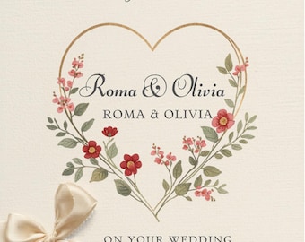 Plantillas editables para tarjetas de boda con diseño floral (descarga inmediata)