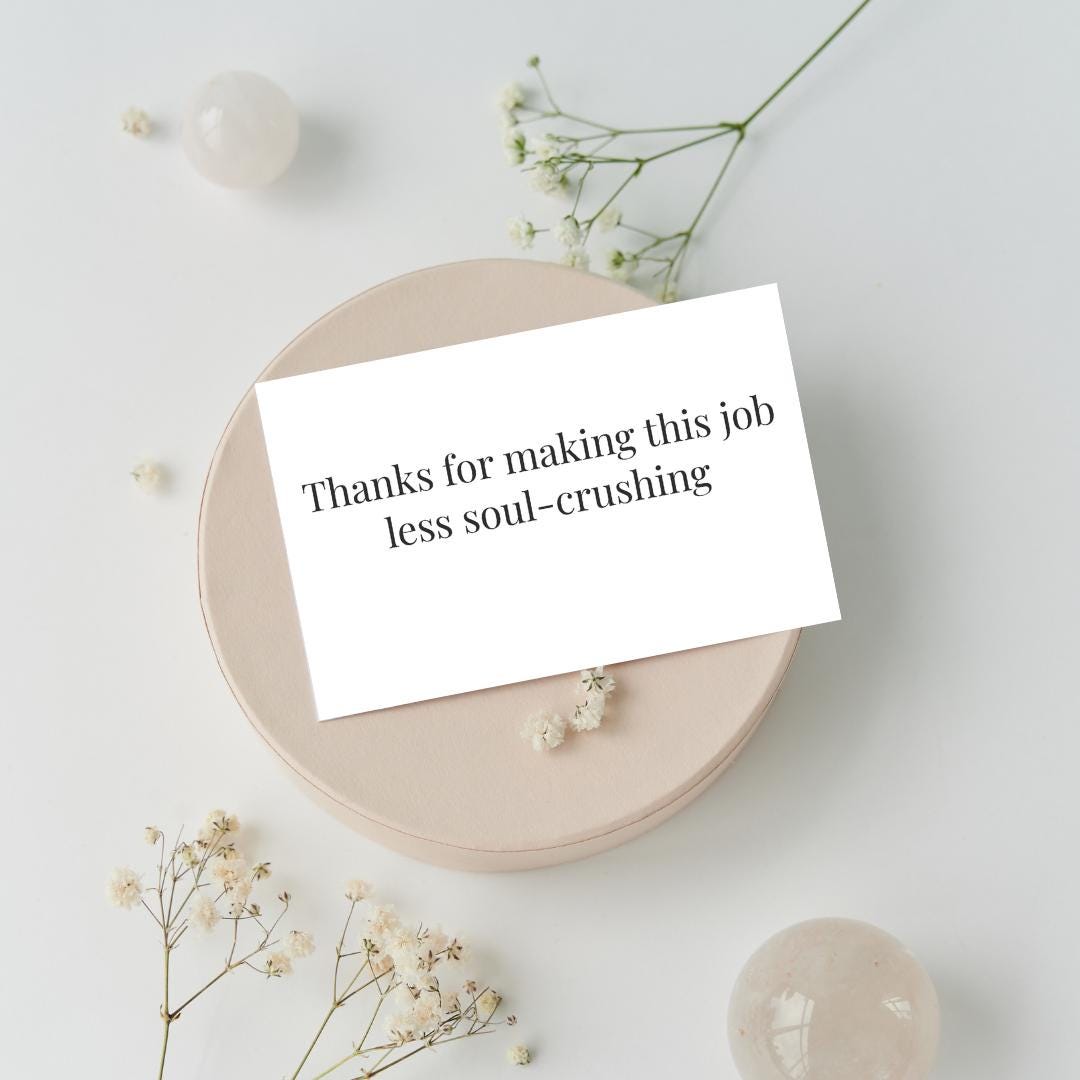 Small Cards Rude Co Worker Funny Coworker Card – Office Humor – Less Soul-crushing Work Card - Etsy