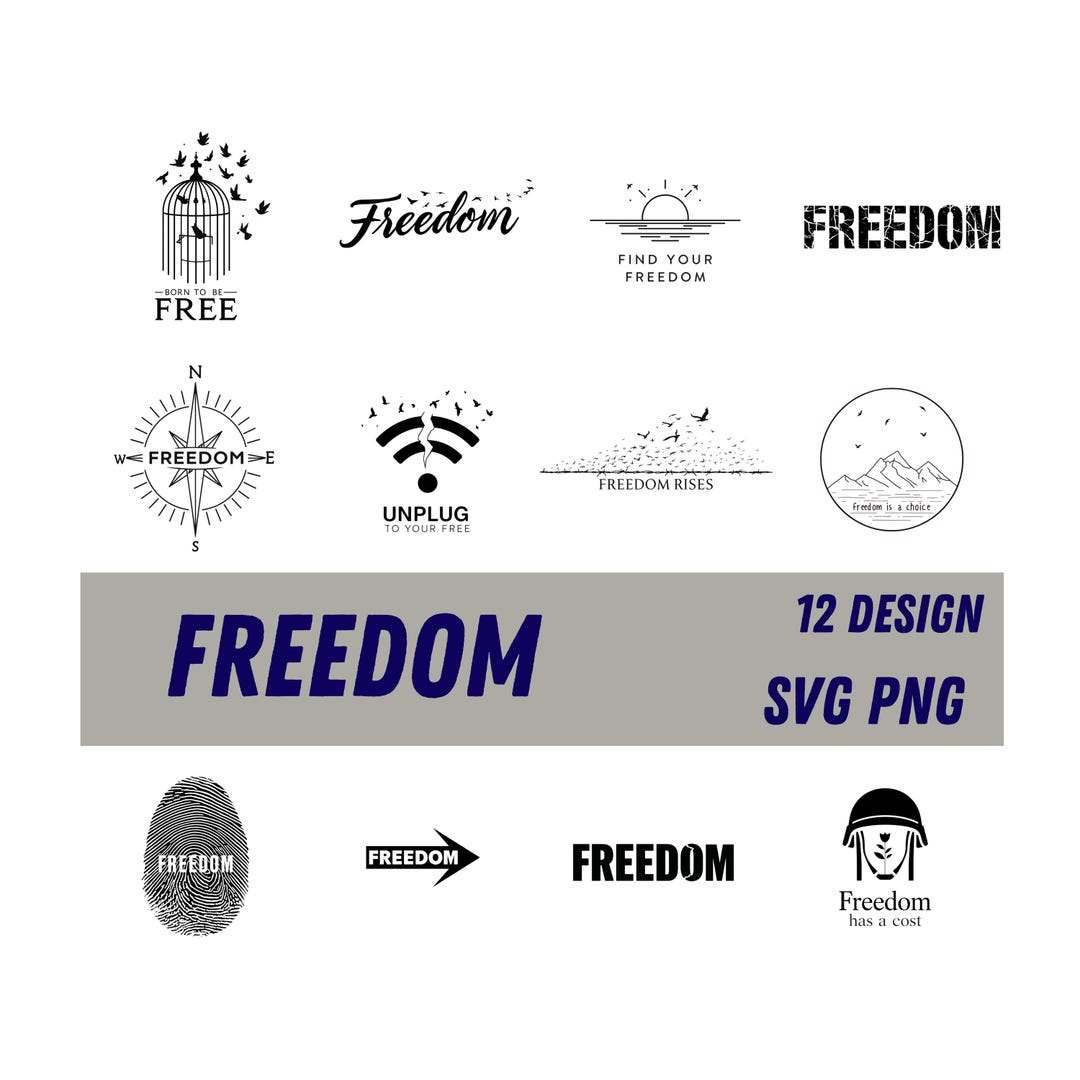 Freedom Script Font Svg Freedom SVG | 12 Minimal Designs | Cricut Cut Files | Motivational ...