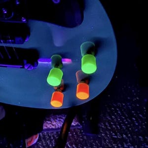 Neon Blacklight Guitar Knobs, 3D Printed Volume Tone Control, Universal Fit
