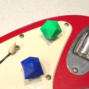 Geometric Guitar Knobs – 3D Printed Volume Tone Controls, Hexagonal Starburst Design