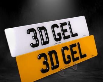 Plaques d'immatriculation britanniques personnalisées en résine gel 3D - Ensemble d'immatriculation acrylique légale pour la route