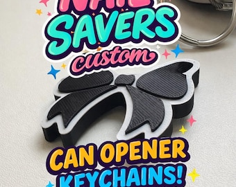 Llavero abrelatas personalizado para guardar uñas (6 unidades) / Cualquier diseño, estilo y tamaño