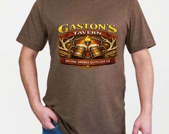 Shirt Gaston's Tavern | T-shirt Fantasy Ale House-embleem | Vakantiekleding themapark