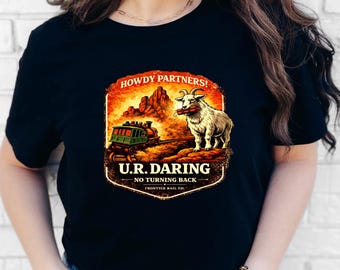Western-shirt met treingeit | Vintage Daring Ride-shirt met print