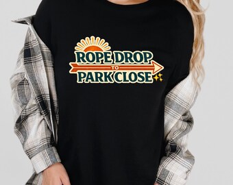 Shirt touw laten vallen om te parkeren | Vintage T-shirt met themapark