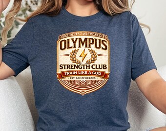 Olympus Strength Club Shirt | Mythology Gym Tee | Train Like a God Graphic