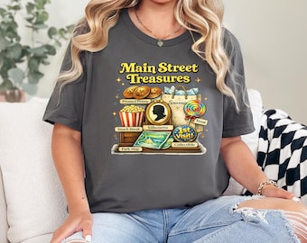 Main Street Treasures Graphic Tee | Vintage Park Souvenir | Family Vacation Shirt