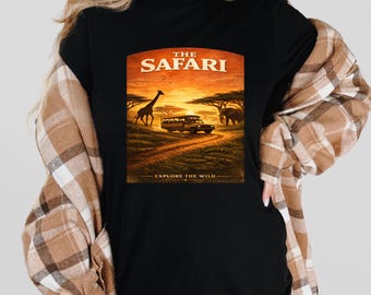 Vintage safari-avonturenparkshirt | Retro T-shirt voor wilde dieren