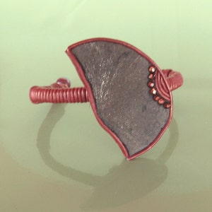 Asymmetrical Pyrite Sun Bracelet with Swarovski Crystals and Copper Leather