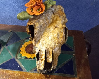 Cowskull Saguaro Cactus Boot Sculpture