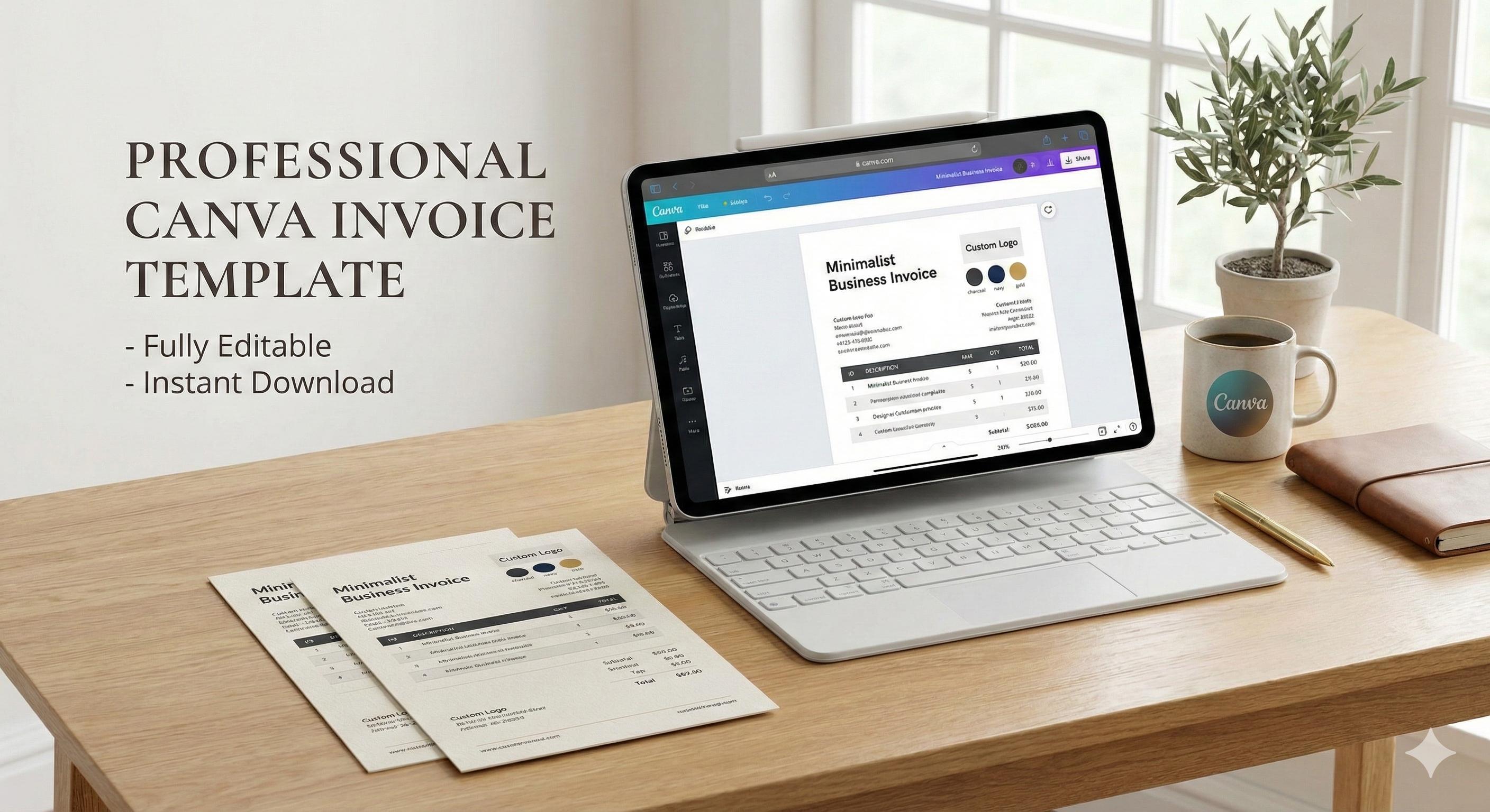 Editable Invoice Template for Small Business | Canva Billing Form ...