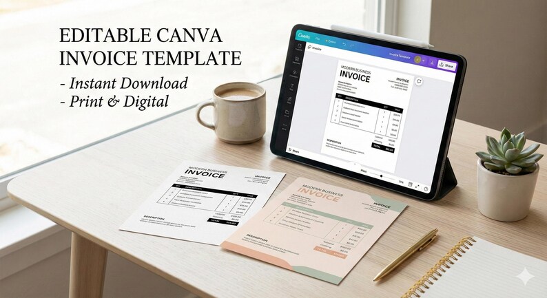 Editable Invoice Template for Small Business | Canva Billing Form ...