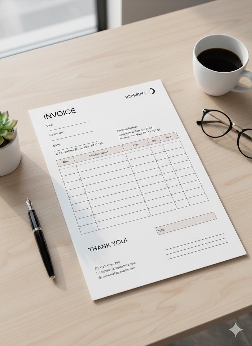 Editable Invoice Template for Canva | Printable Small Business Billing ...