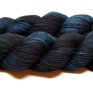 Fingering Weight, Night Flight Merino Wool Superwash Yarn, 4 oz, machine washable yarn image 3