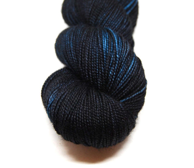 Fingering Weight, Night Flight Merino Wool Superwash Yarn, 4 oz, machine washable yarn image 1