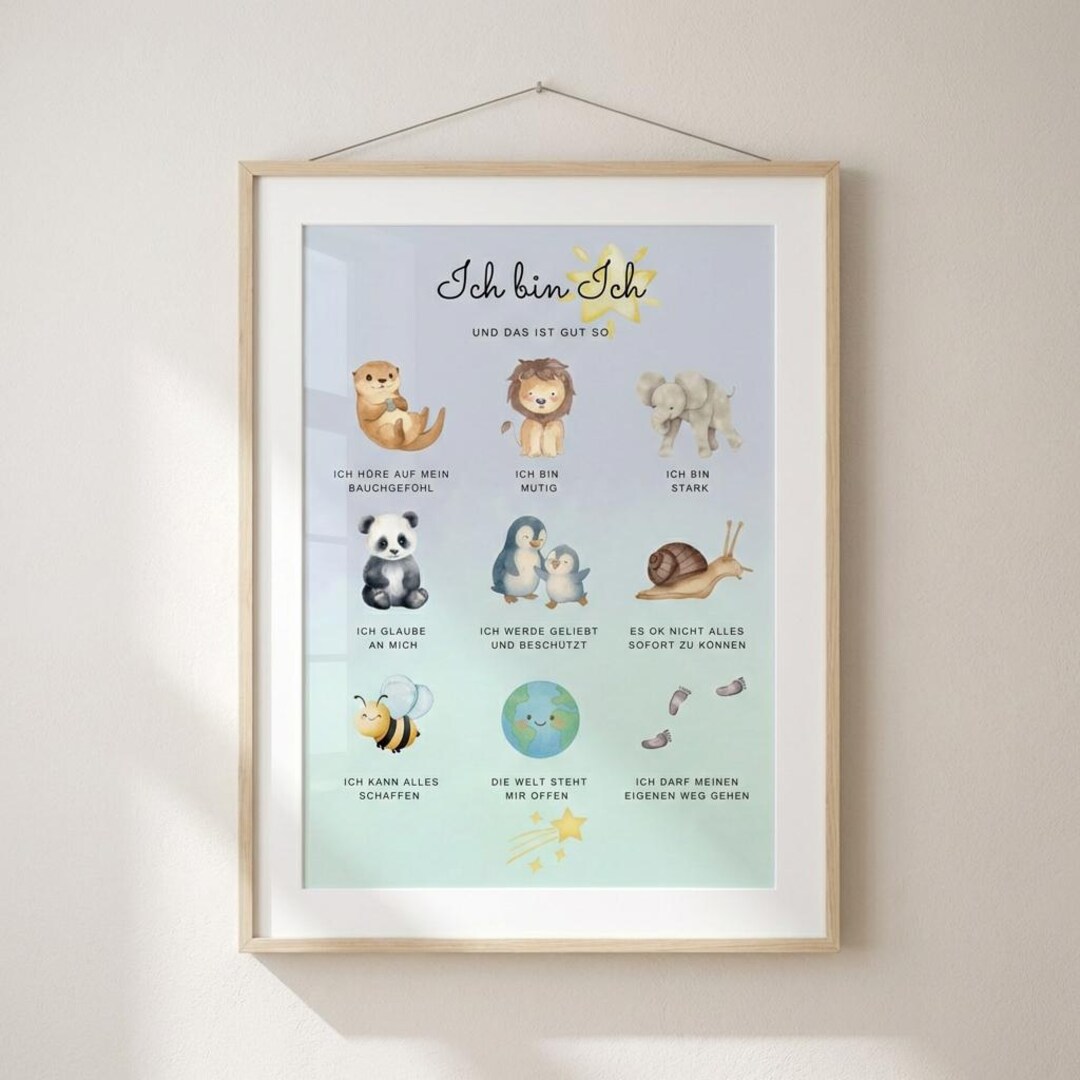 Affirmationsposter Kinder – „ich Bin Ich“ Lernposter, Pädagogisches