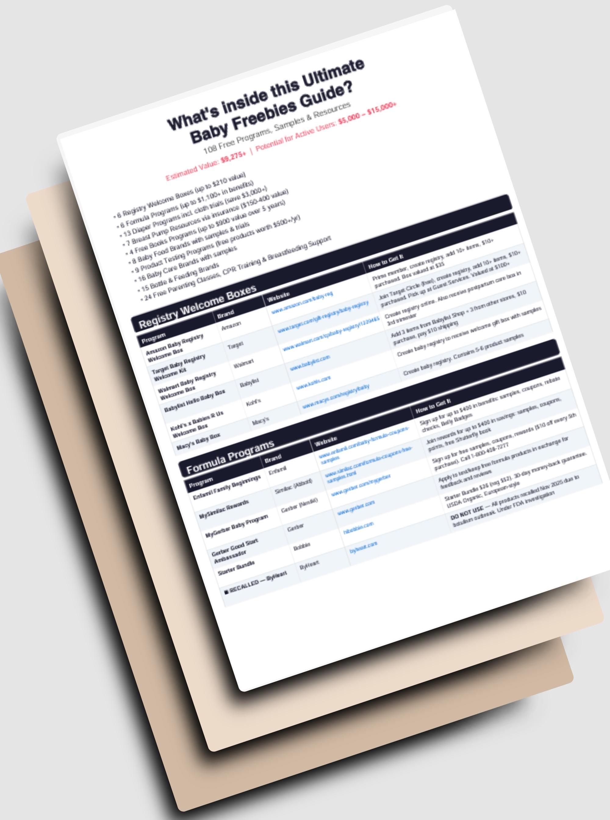 Baby Freebies Guide 2026 Printable – 108 Free Baby Samples, Registry ...