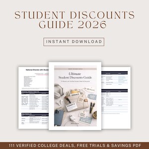 Guia de Descontos para Estudantes 2026 (Imprimir) – 111 Ofertas Universitárias Verificadas, Períodos de Teste Gratuitos e Economias (PDF)