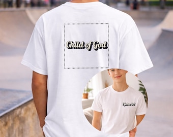 Child Of God Youth Shirt Christian Kids Bible Verse Tee 1 John 3 1 Back Print Front Chest Top Gift For Boys Girls Church Wear Ages 6 14