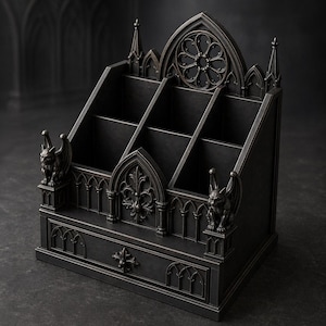 Gothic Cathedral Desk Organizer STL | Gargoyle Pen Holder (Digital Download) image 5