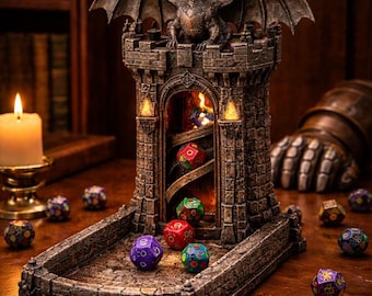 Dragon Gothic Castle Dice Tower STL / DND RPG Stampa 3D Gaming (Download digitale)
