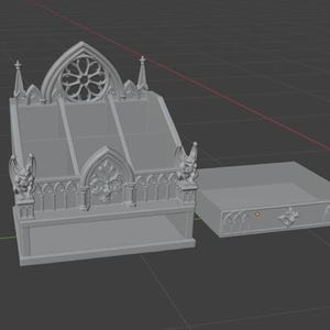Gothic Cathedral Desk Organizer STL | Gargoyle Pen Holder (Digital Download) image 2