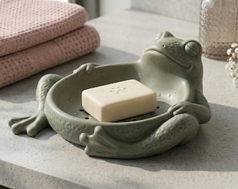 Frog Soap Dish STL File | Lounging Frog Bathroom Decor (Digital Download)