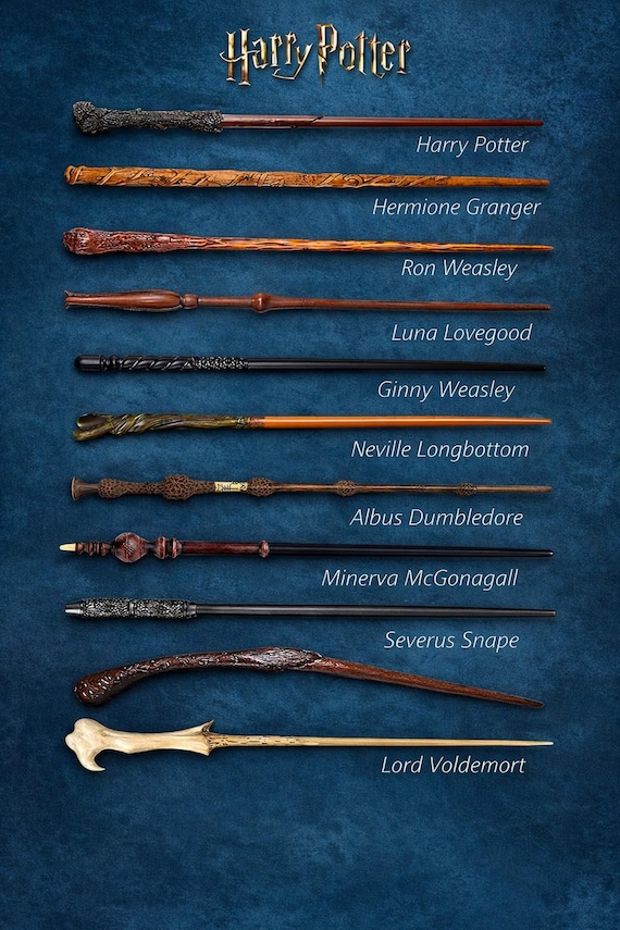 Harry Potter Wand Collection STL File Wizard Wand Set of 10 3D Printable Gothic Room Decor (Digital Download)