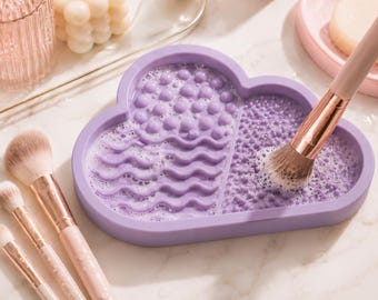 Cloud Makeup Brush Cleaner STL | 3D Printable Vanity Cleaning Tray