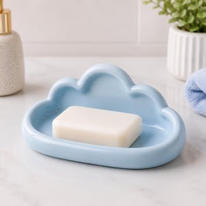 Arquivo STL para saboneteira em formato de nuvem | Decoração fofa para banheiro | Bandeja minimalista em formato de nuvem | Porta-sabonete imprimível em 3D