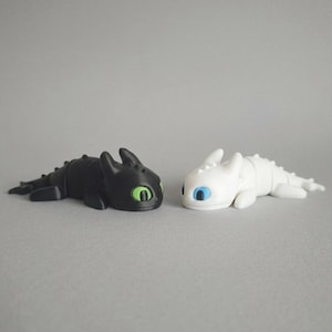 Archivo STL de Dragón Flexible Desdentao y Furia Nocturna, Modelo para impresión 3D (Descarga digital)