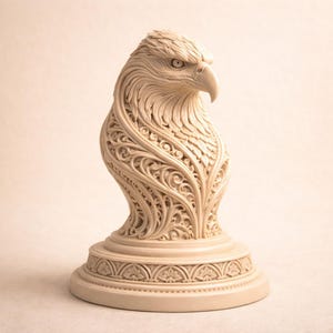 Eagle Bust Sculpture STL Cinematic Decor 3D Model (Digital Download)