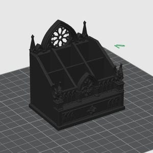 Gothic Cathedral Desk Organizer STL | Gargoyle Pen Holder (Digital Download) image 7