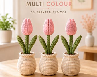Tulip Flower STL File | Minimalist Desk Plant Decor (Digital Download)