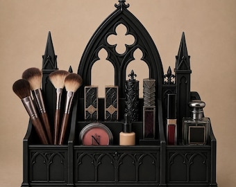 Gothic Organizer STL File, Dark Desk Makeup Holder, Printable Decor