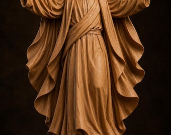 Risen Jesus Sculpture | Detailed Wood Carving, Christian 3D Print Model (Digital Download)