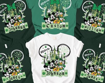 Disney St. Patrick's Day Shirt - Mickey and Friends Shamrock Tee - Personalized St. Patricks Gift - Family Matching Holiday Shirts
