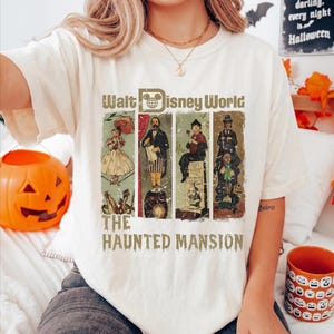 T-shirt vintage « Haunted Mansion Comfort Colors Stretching Room » avec motif de personnage pour photos de famille effrayantes et t-shirt rétro Disney World pour les vacances.