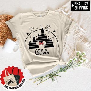 Retro Disney Family Shirt - Custom Disney Vacation 2026 Tee - Vintage Mickey Mouse Castle Shirt - Personalized Disneyworld Trip Outfits image 4
