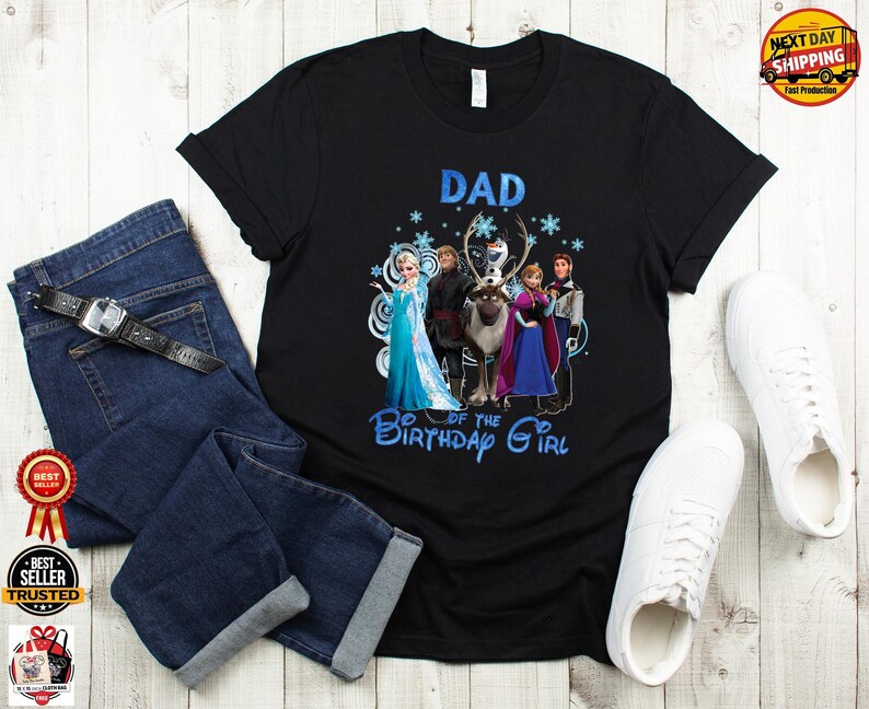 Frozen Birthday Girl Age Shirt, Custom Family Squad Shirts, Matching Mom Dad Sister Brother Tee, Elsa Anna Birthday Outfit image 17