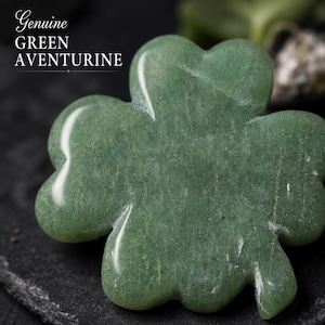 Green Aventurine Four Leaf Clover 2” | Hand Carved Lucky Stone | Prosperity Crystal | Good Luck Gift | St Patrick’s Day Decor