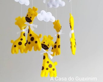 Giraffe Baby Mobile - Wooden Hoop