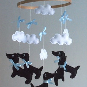 Dachshund Baby Mobile Wooden Hoop Baby Mobile image 3